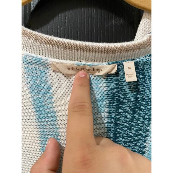 Soft Surroundings Multicolor Striped Bimini Pullover Hoodie Sweater Size M - Picture 3 of 4